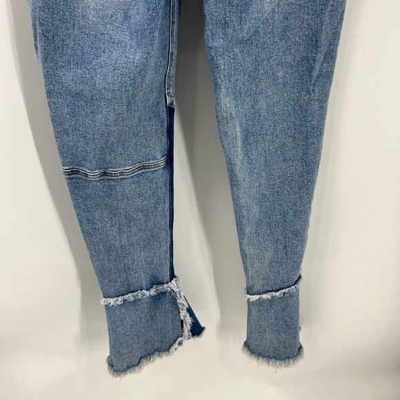 Akira deconstructed, patchwork, frayed bell, bottom, jeans, 17/32 - Picture 9 of 12